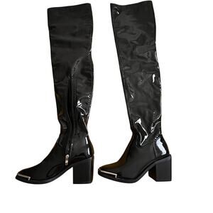 Lemonade Womens Size 8.5 Above Knee/Thigh Gothic 3 Inch Heel Boot 1/4 Side‎ Zip